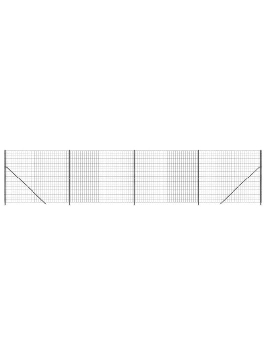 Stiepļu žogs ar atloku, 2x10 m, antracītpelēks