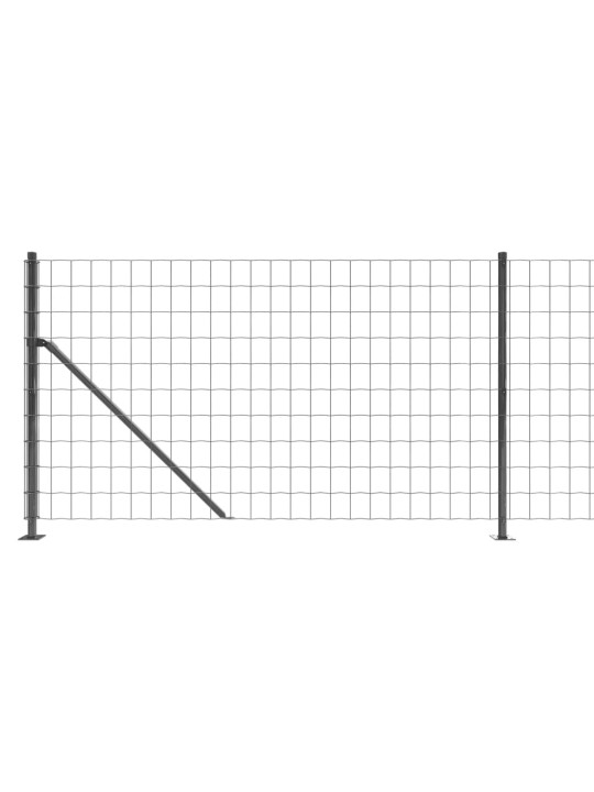 Stiepļu žogs ar atloku, 0,8x25 m, antracītpelēks