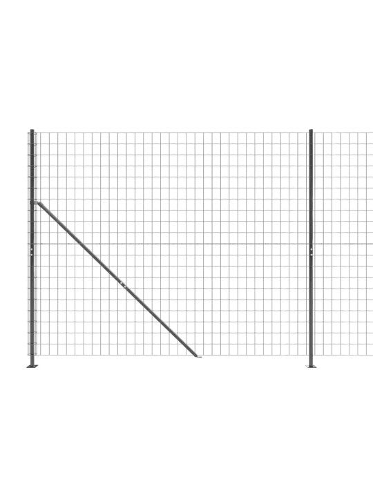 Stiepļu žogs ar atloku, 1,6x25 m, antracītpelēks