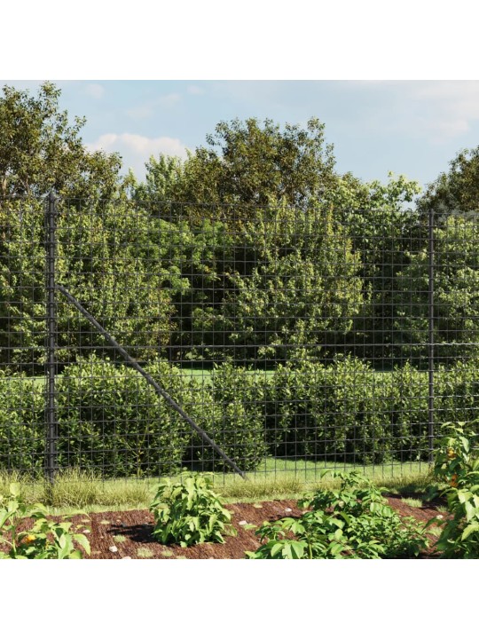 Stiepļu žogs ar atloku, 1,8x25 m, antracītpelēks