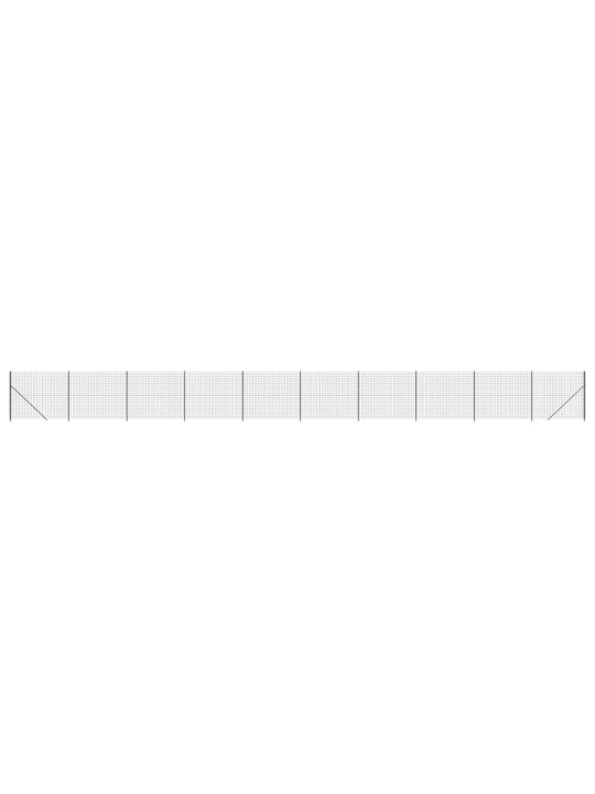 Stiepļu žogs ar atloku, 2x25 m, antracītpelēks