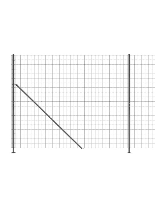 Stiepļu žogs ar atloku, 2x25 m, antracītpelēks
