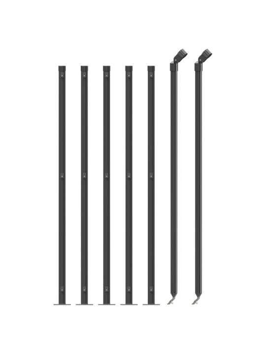 Stiepļu žogs ar atloku, 1,1x10 m, antracītpelēks