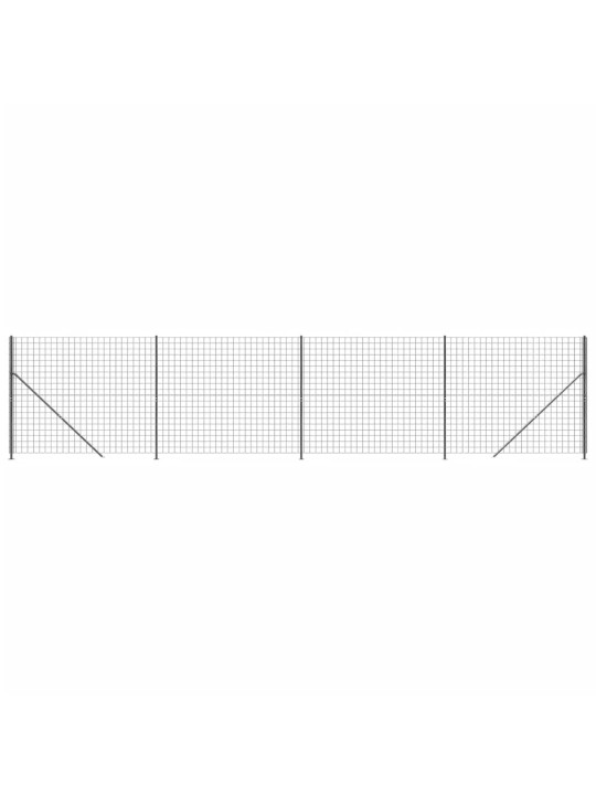 Stiepļu žogs ar atloku, 1,6x10 m, antracītpelēks