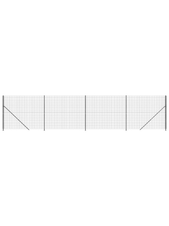 Stiepļu žogs ar atloku, 2x10 m, antracītpelēks
