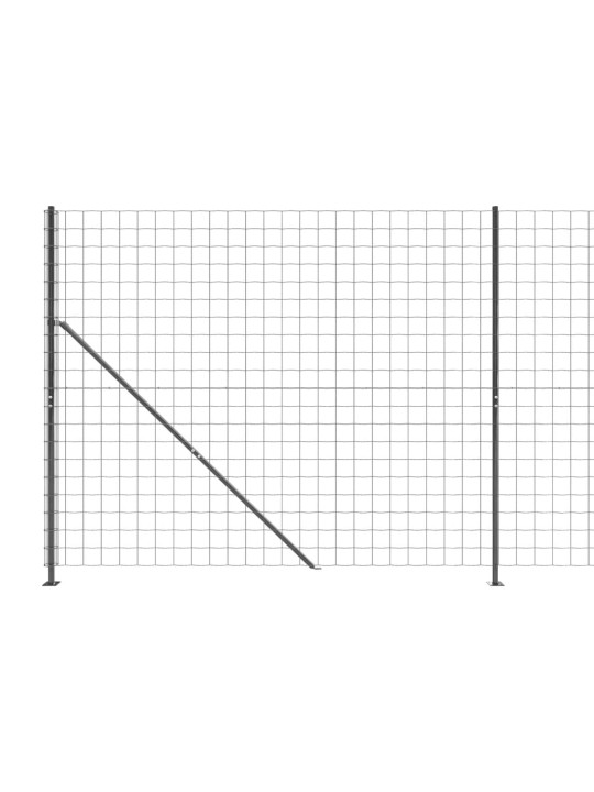 Stiepļu žogs ar atloku, 2x10 m, antracītpelēks