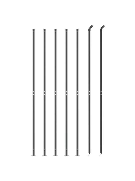 Stiepļu žogs ar atloku, 2,2x10 m, antracītpelēks