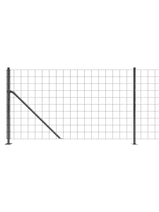 Stiepļu žogs ar atloku, 1x25 m, antracītpelēks