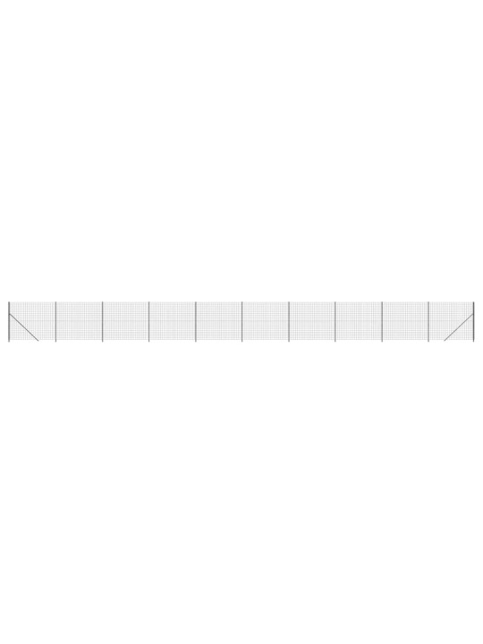 Stiepļu žogs ar atloku, 1,4x25 m, antracītpelēks