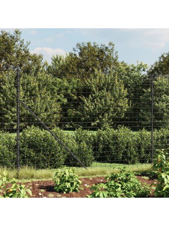 Stiepļu žogs ar atloku, 1,8x25 m, antracītpelēks