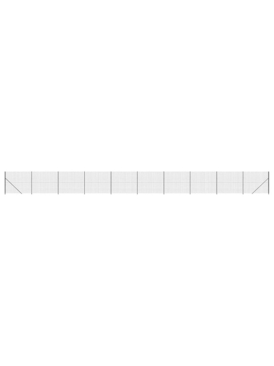 Stiepļu žogs ar atloku, 2x25 m, antracītpelēks