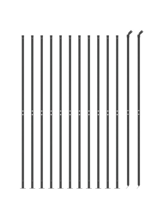 Stiepļu žogs ar atloku, 2x25 m, antracītpelēks