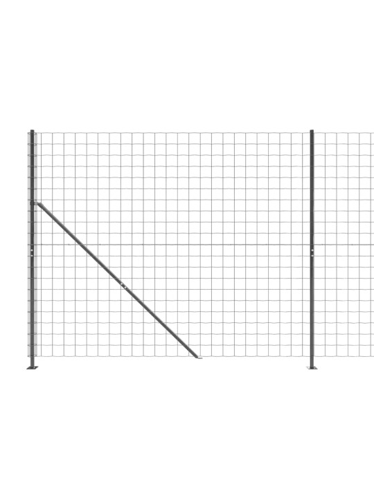 Stiepļu žogs ar atloku, 2x25 m, antracītpelēks