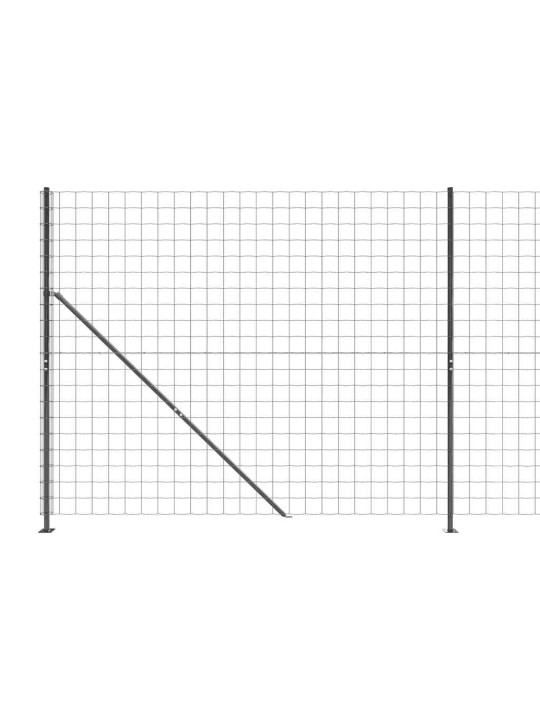 Stiepļu žogs ar atloku, 2,2x25 m, antracītpelēks