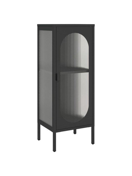Kumode, 40x35x105 cm, stikls un tērauds, melna
