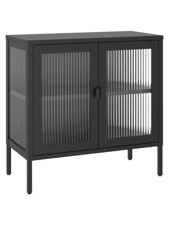 Kumode, 70x35x70 cm, stikls un tērauds, melna