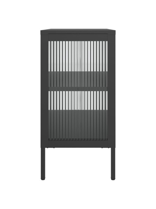 Kumode, 70x35x70 cm, stikls un tērauds, melna