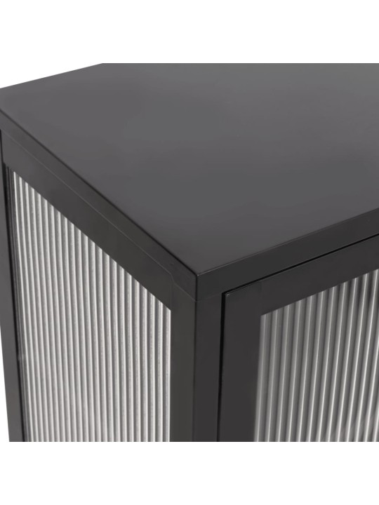 Kumode, 70x35x70 cm, stikls un tērauds, melna