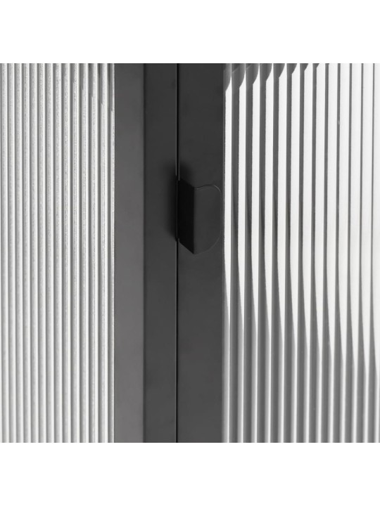 Kumode, 105x35x70 cm, stikls un tērauds, melna