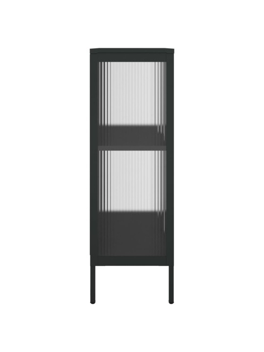 Kumode, 75x35x105 cm, stikls un tērauds, melna