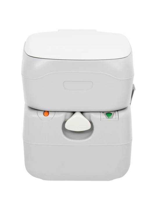 Portatīvā kempinga tualete, pelēka un balta, 22+12 l, hdpe