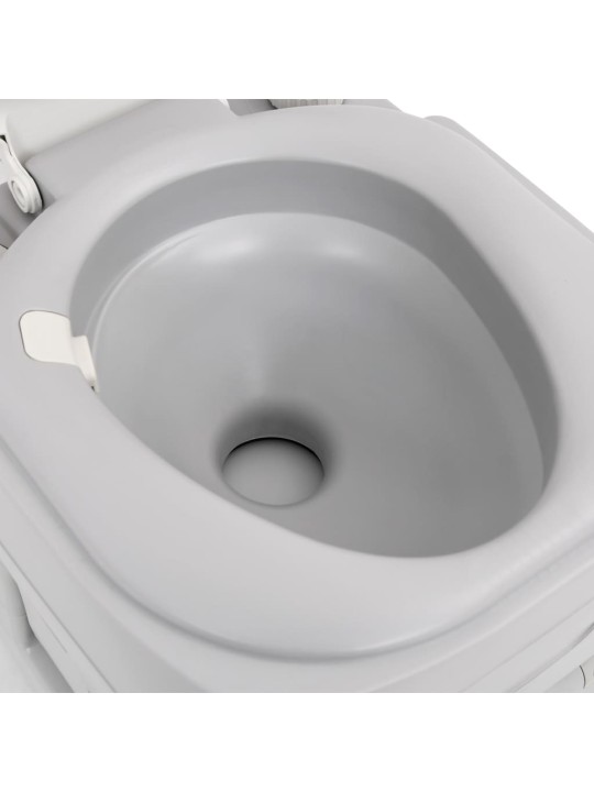 Portatīvā kempinga tualete, pelēka un balta, 22+12 l, hdpe