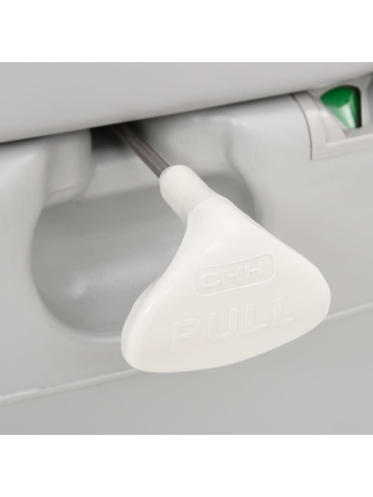 Portatīvā kempinga tualete, pelēka un balta, 22+12 l, hdpe