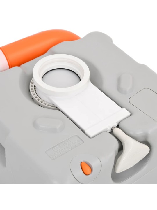 Portatīvā kempinga tualete, pelēka un balta, 22+12 l, hdpe