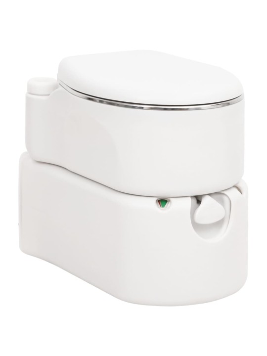 Integrētā kempinga tualete, balta, 24+17 l, hdpe un tērauds