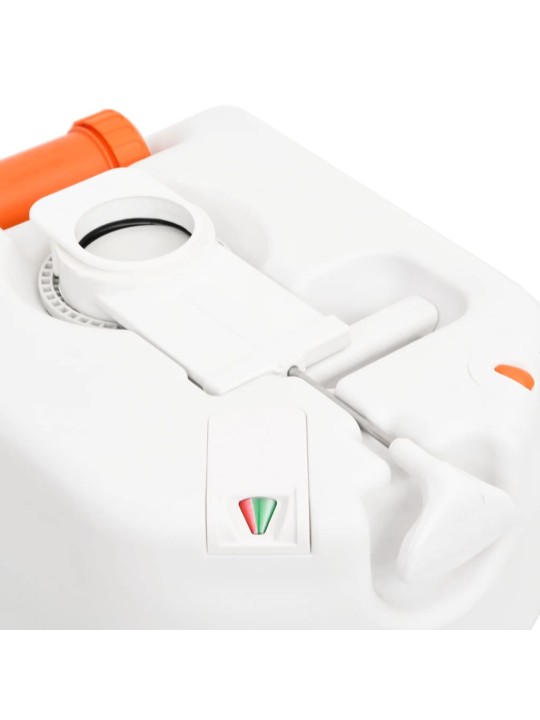 Integrētā kempinga tualete, balta, 24+17 l, hdpe un tērauds