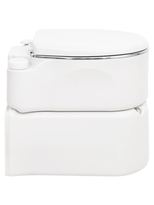 Integrētā kempinga tualete, balta, 24+17 l, hdpe un tērauds