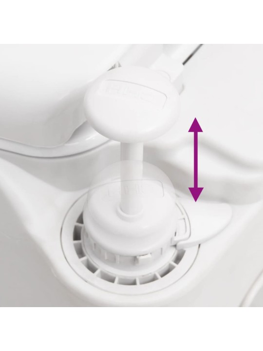 Integrētā kempinga tualete, balta, 24+17 l, hdpe un tērauds