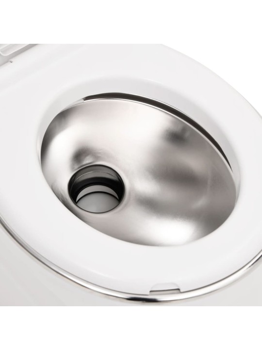 Integrētā kempinga tualete, balta, 24+17 l, hdpe un tērauds