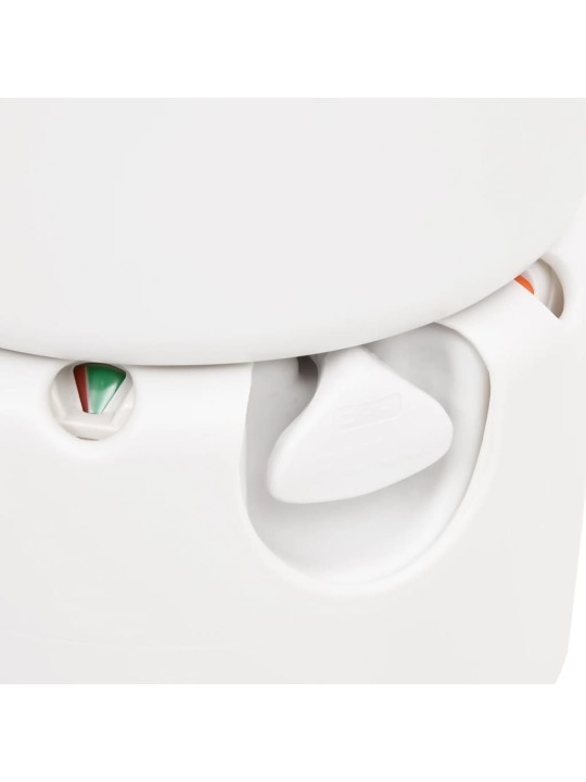Integrētā kempinga tualete, balta, 24+17 l, hdpe un tērauds
