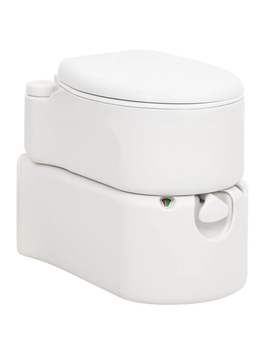 Integrētā kempinga tualete, balta, 24+17 l, hdpe un emalja