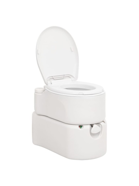 Integrētā kempinga tualete, balta, 24+17 l, hdpe un emalja
