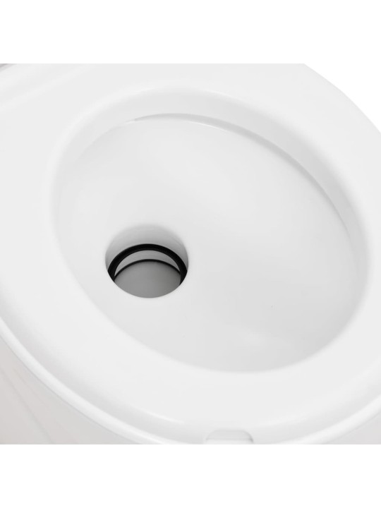 Integrētā kempinga tualete, balta, 24+17 l, hdpe un emalja