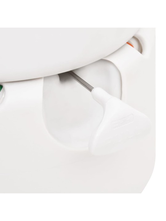 Integrētā kempinga tualete, balta, 24+17 l, hdpe un emalja