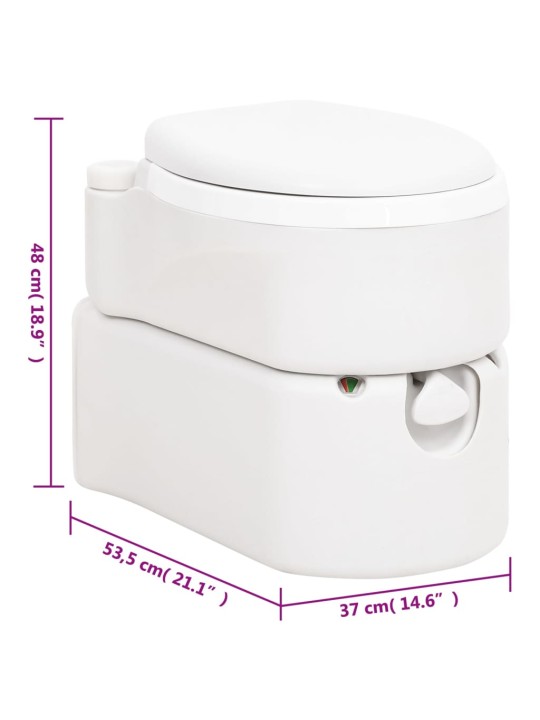 Integrētā kempinga tualete, balta, 24+17 l, hdpe un pp