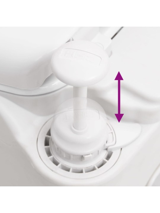 Integrētā kempinga tualete, balta, 24+17 l, hdpe un pp