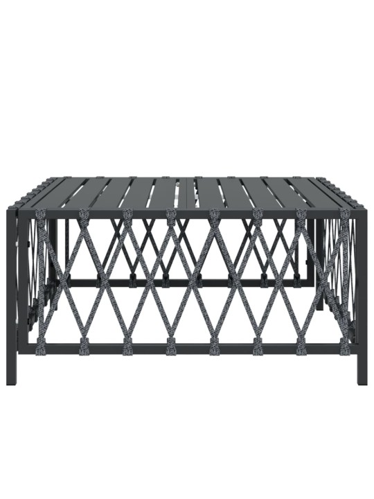 Dārza galds, 70x70x34 cm, austs audums, pelēks