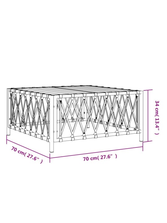 Dārza galds, 70x70x34 cm, austs audums, pelēks