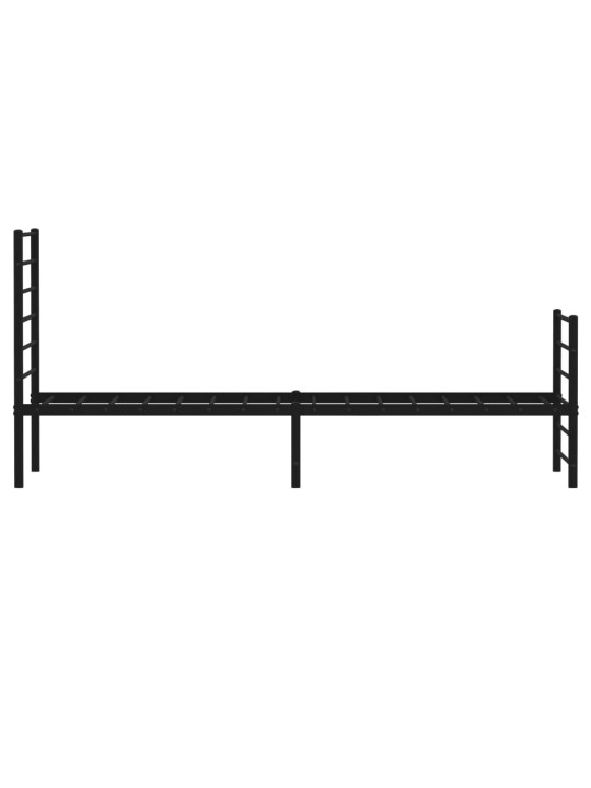 Gultas rāmis ar galvgali un kājgali, melns metāls, 100x200 cm