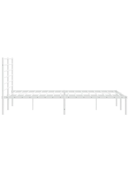Gultas rāmis ar galvgali, balts metāls, 120x200 cm