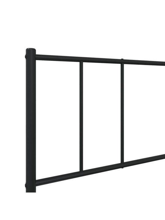 Gultas rāmis ar galvgali un kājgali, melns metāls, 75x190 cm