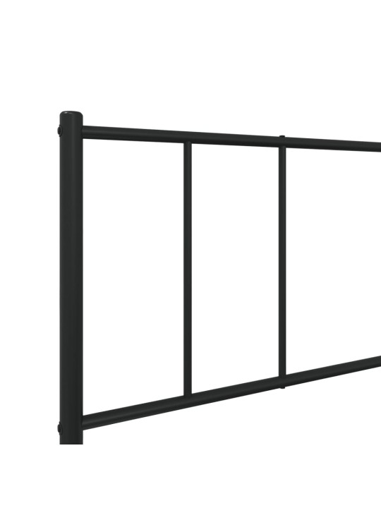 Gultas rāmis ar galvgali un kājgali, melns metāls, 80x200 cm