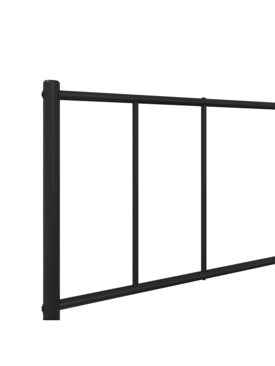 Gultas rāmis ar galvgali un kājgali, melns metāls, 90x200 cm