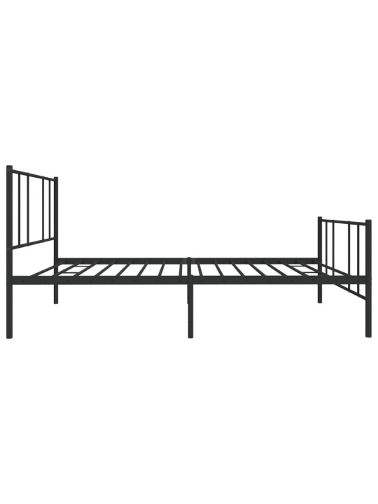 Gultas rāmis ar galvgali un kājgali, melns metāls, 100x190 cm