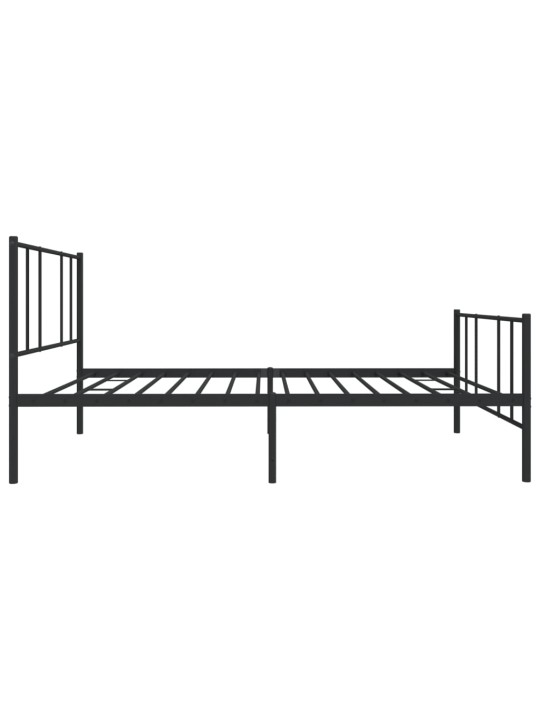 Gultas rāmis ar galvgali un kājgali, melns metāls, 107x203 cm