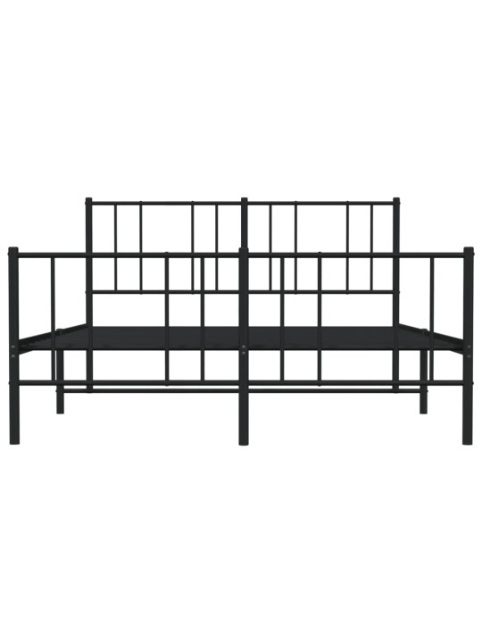 Gultas rāmis ar galvgali un kājgali, melns metāls, 120x200 cm